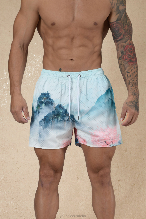 Clothing YoungLA 135 HOUSE PARTY SHORTS Spring Scenery Men 4F2FF511
