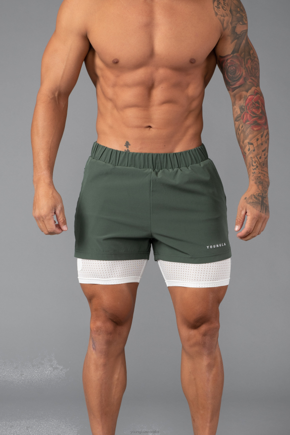 Clothing YoungLA 144 PEAK VELOCITY COMPRESSION SHORTS Forest Green Men 4F2FF676
