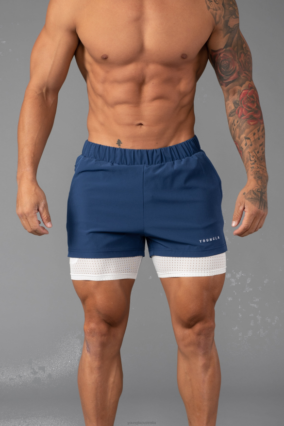 Clothing YoungLA 144 PEAK VELOCITY COMPRESSION SHORTS Navy Men 4F2FF677