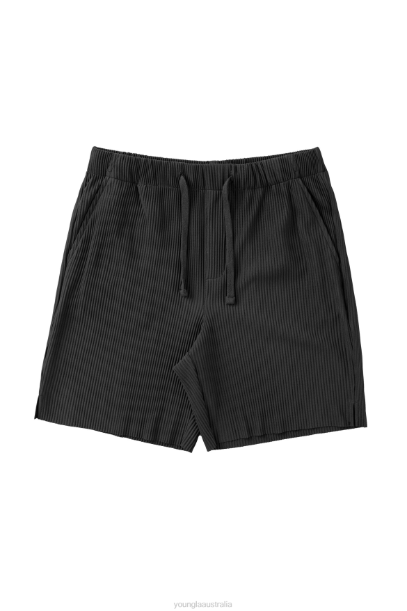 Clothing YoungLA 148 PLEATED FESTIVAL SHORTS Black Men 4F2FF526