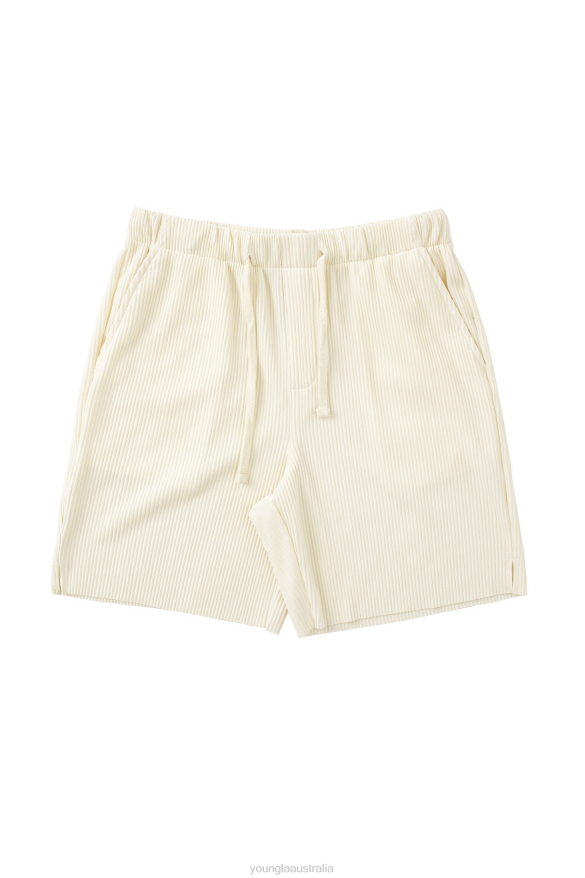 Clothing YoungLA 148 PLEATED FESTIVAL SHORTS Cream Men 4F2FF528