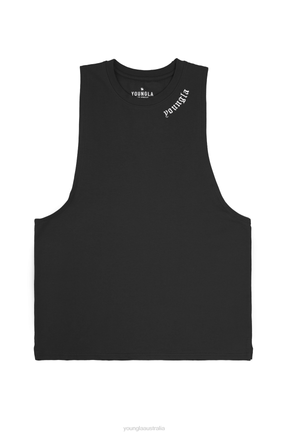 Clothing YoungLA 303 OLD ENGLISH TANKS Black Men 4F2FF73