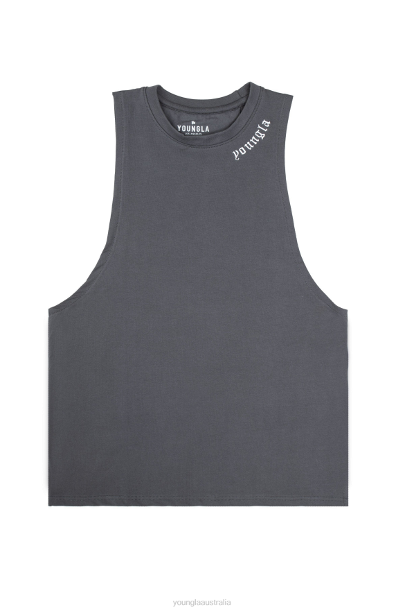Clothing YoungLA 303 OLD ENGLISH TANKS Coal Men 4F2FF74