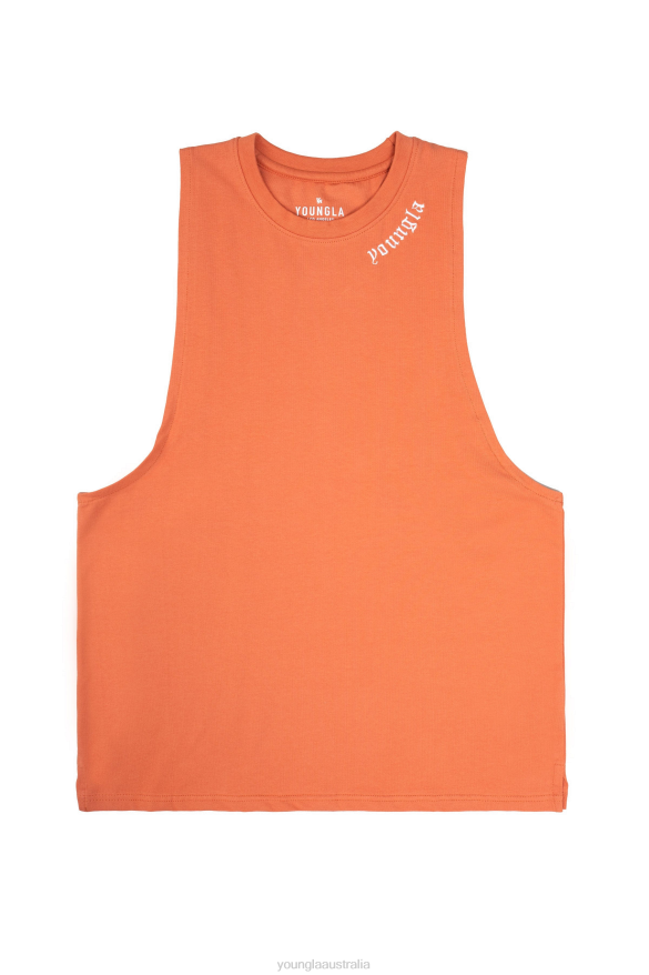 Clothing YoungLA 303 OLD ENGLISH TANKS Rusty Orange Men 4F2FF75