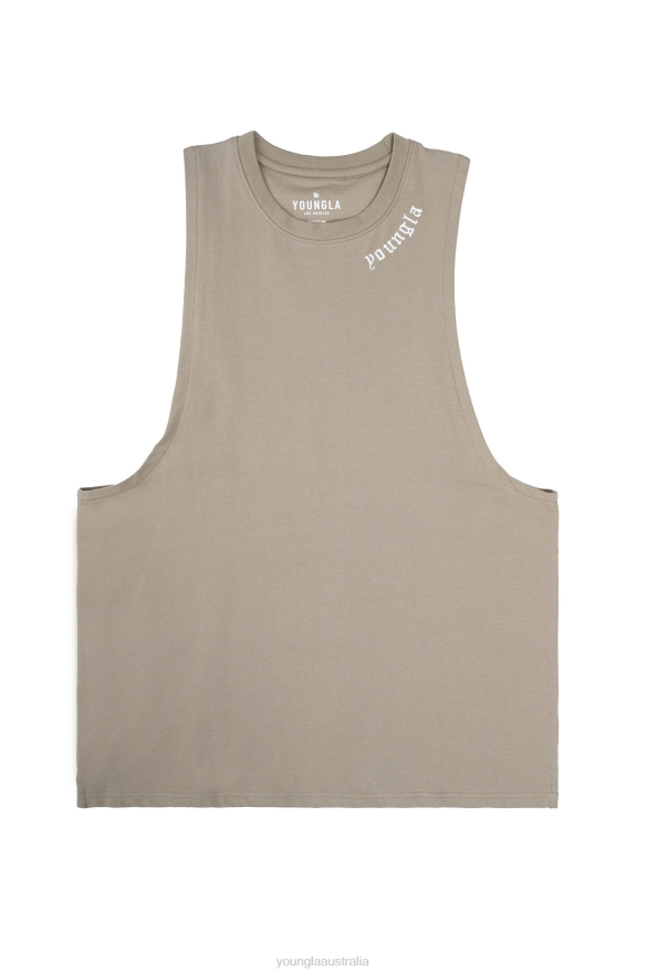 Clothing YoungLA 303 OLD ENGLISH TANKS Tan Men 4F2FF76