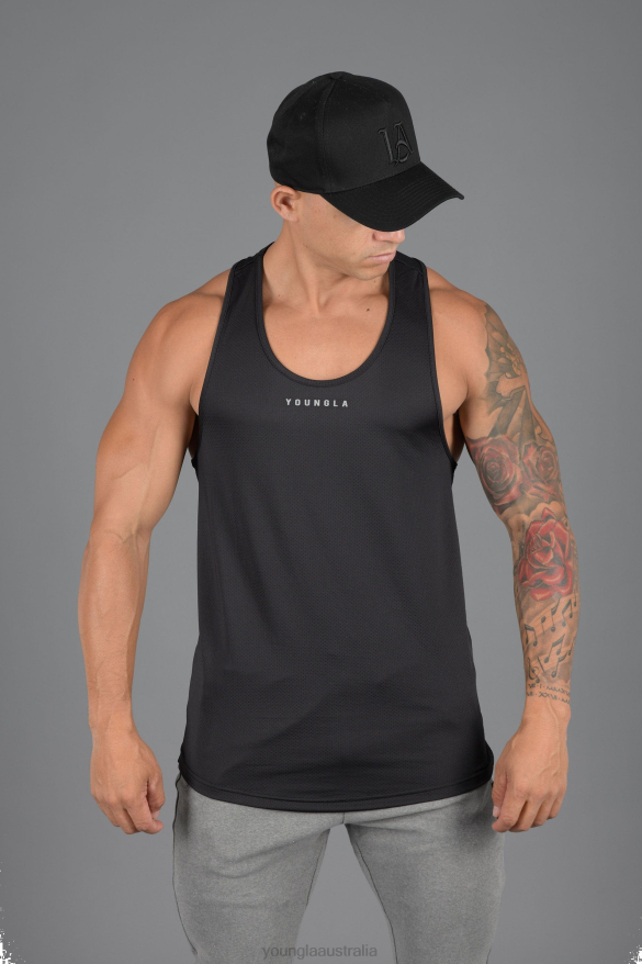 Clothing YoungLA 305 PERFORMANCE LINE TANK TOPS Black Men 4F2FF103