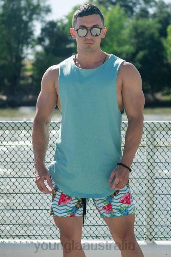 Clothing YoungLA 308 MUSCLE TANKS Grey Men 4F2FF81