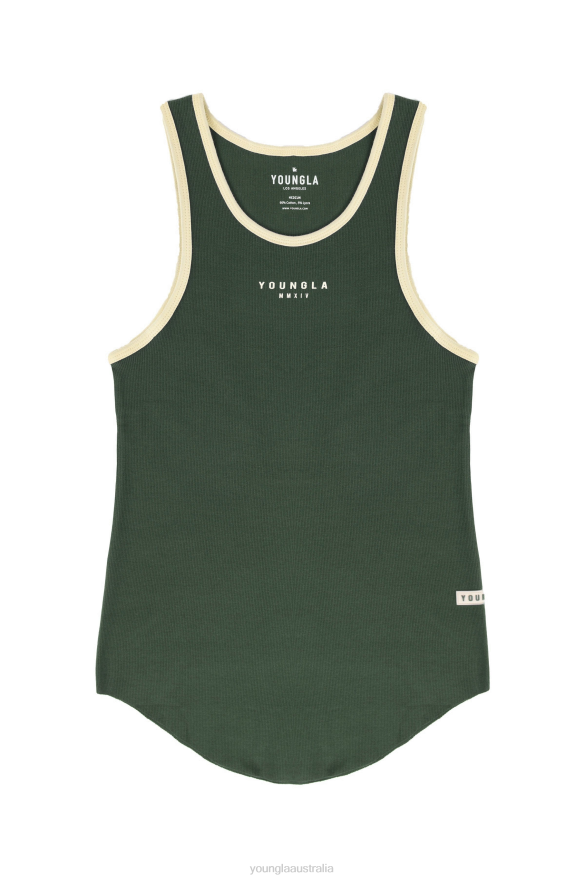 Clothing YoungLA 313 ROCKET RIB TANKS Forest Green Men 4F2FF50