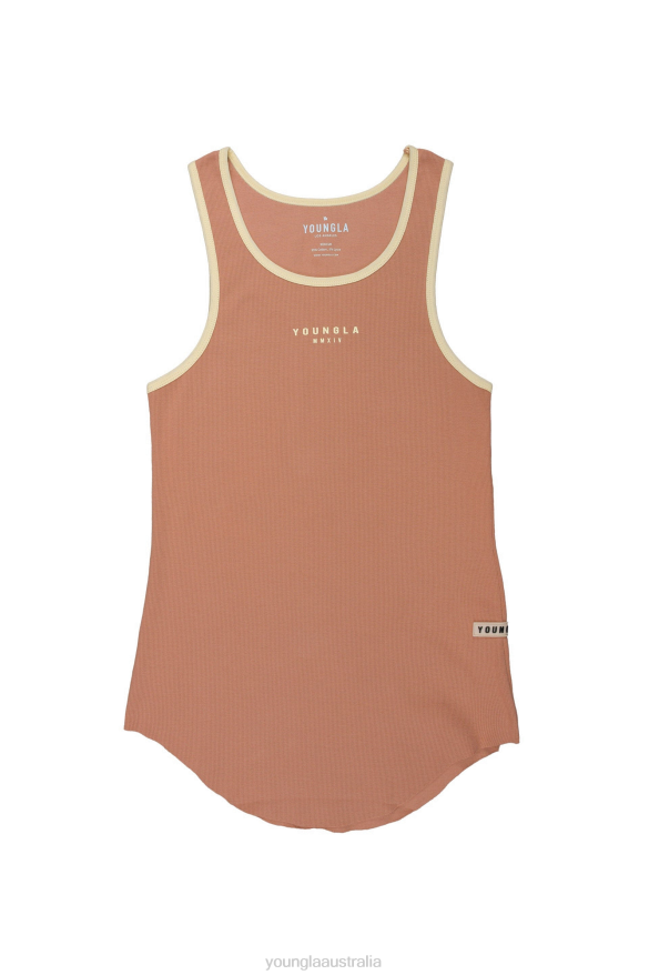 Clothing YoungLA 313 ROCKET RIB TANKS Salmon Men 4F2FF48