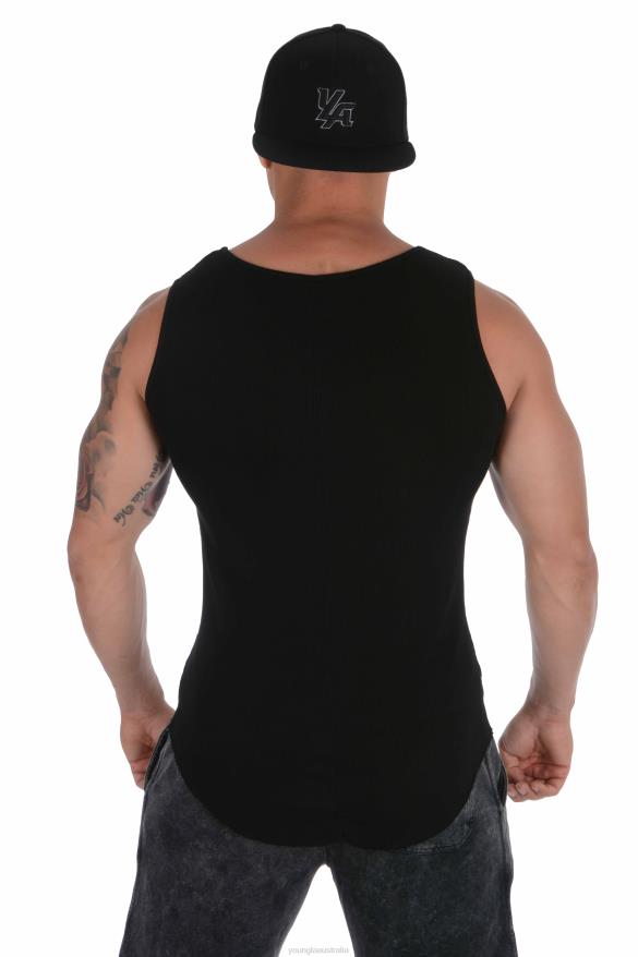 Clothing YoungLA 314 SCOOP BOTTOM RIBBED TANK Black Men 4F2FF113