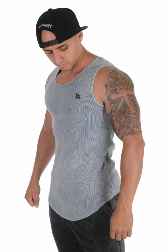 Clothing YoungLA 314 SCOOP BOTTOM RIBBED TANK Olive Men 4F2FF116