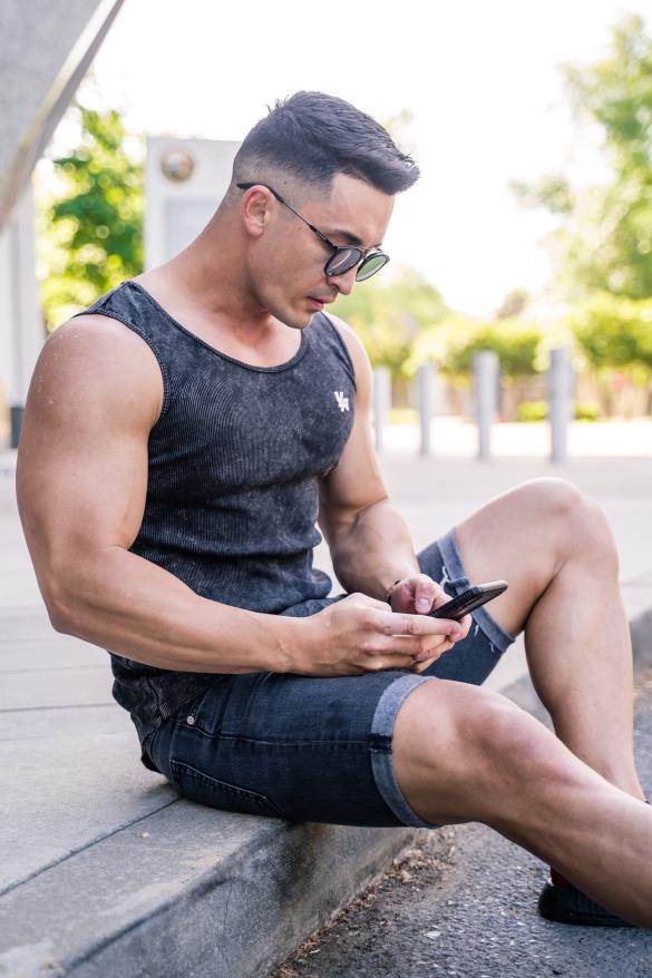 Clothing YoungLA 314 SCOOP BOTTOM RIBBED TANK Salmon Men 4F2FF120