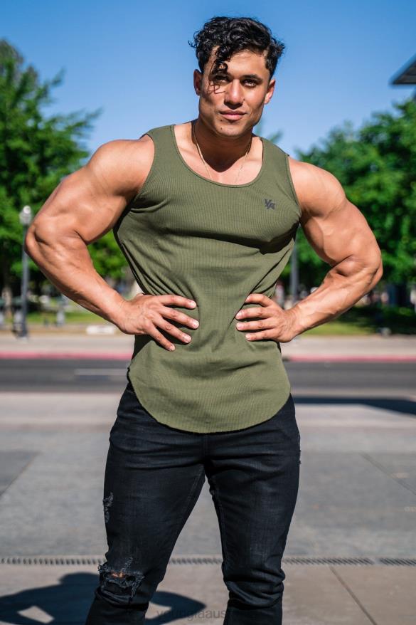 Clothing YoungLA 314 SCOOP BOTTOM RIBBED TANK Sand Men 4F2FF119