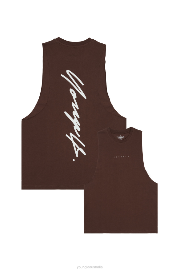 Clothing YoungLA 323 AUTOGRAPH DELT TANKS Hot Fudge Men 4F2FF8