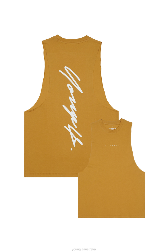 Clothing YoungLA 323 AUTOGRAPH DELT TANKS Mustard Yellow Men 4F2FF9