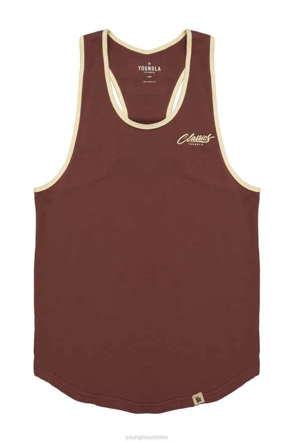 Clothing YoungLA 324 CLASSICS STRINGER TANK Brown Men 4F2FF111