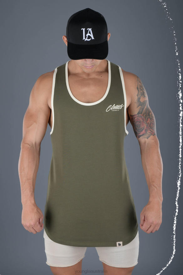 Clothing YoungLA 324 CLASSICS STRINGER TANK Olive Men 4F2FF110