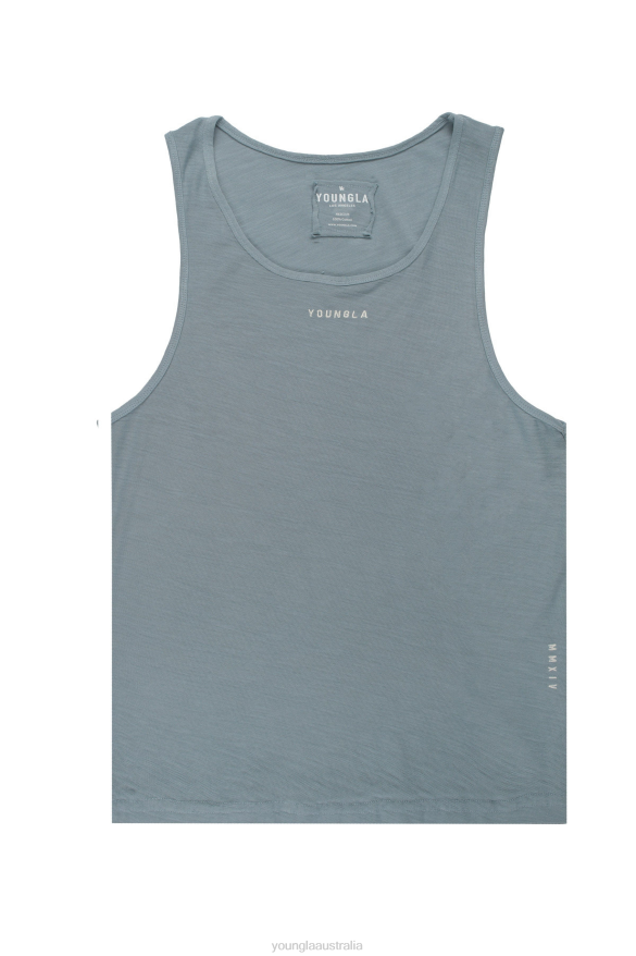 Clothing YoungLA 325 MARINE SLUB TANKS Sky Blue Wash Men 4F2FF95