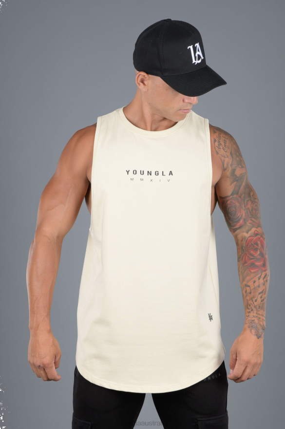 Clothing YoungLA 326 ELEMENTAL TANKS Cream Men 4F2FF60