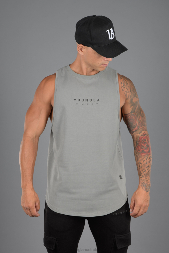 Clothing YoungLA 326 ELEMENTAL TANKS Grey Men 4F2FF61