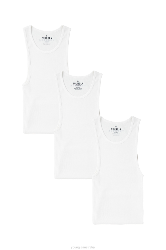 Clothing YoungLA 340 WIFE LOVERS - 3 PACK All White Pack Men 4F2FF1