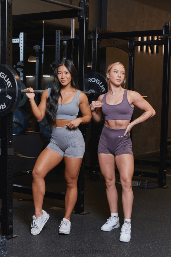 Clothing YoungLA W315 CARBON RIBBED SPORTS BRA Plum Truffle Women 4F2FF1009