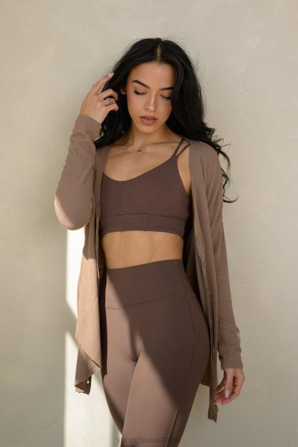 Clothing YoungLA W319 - ASANA SPORTS BRA Milk Chocolate Women 4F2FF1019