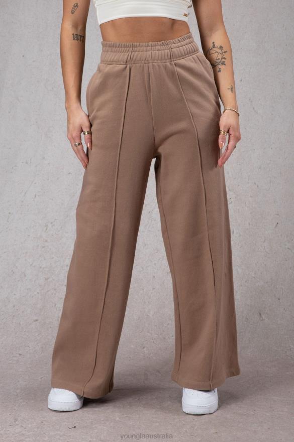 Clothing YoungLA W201 WIDE LEG FLEECE PANTS Light Brown Women 4F2FF1144