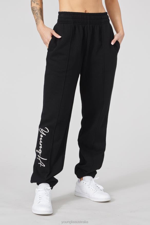 Clothing YoungLA W202 SCRIPT JOGGERS 2.0 Black Women 4F2FF1133