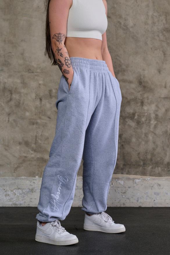 Clothing YoungLA W202 SCRIPT JOGGERS 2.0 Heather White Women 4F2FF1132