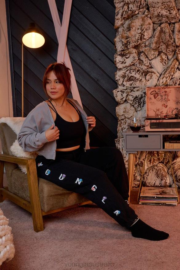 Clothing YoungLA W203 WINTER BLOOM JOGGERS Black Women 4F2FF1118
