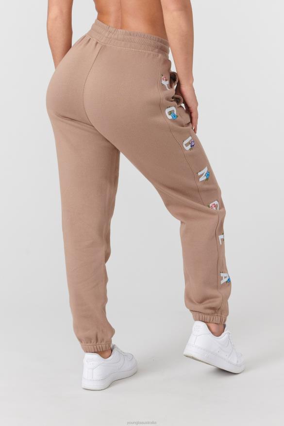 Clothing YoungLA W203 WINTER BLOOM JOGGERS Light Brown Women 4F2FF1119