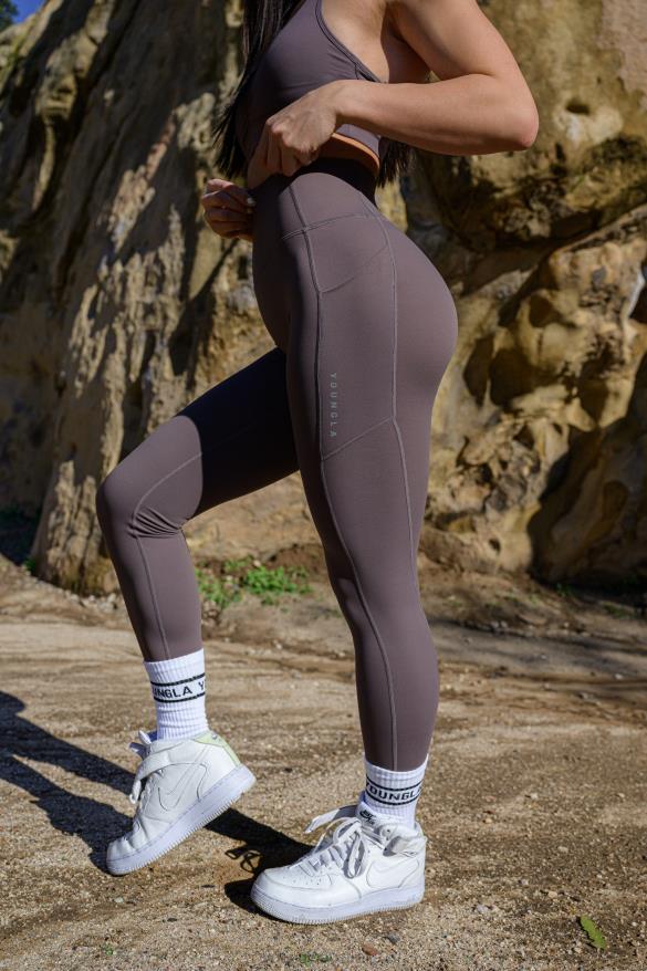 Clothing YoungLA W214 POWER LEGGINGS Plum Truffle Women 4F2FF1164