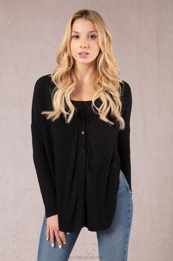 Clothing YoungLA W415 CAFE CARDIGAN Blonde Roast Women 4F2FF1193