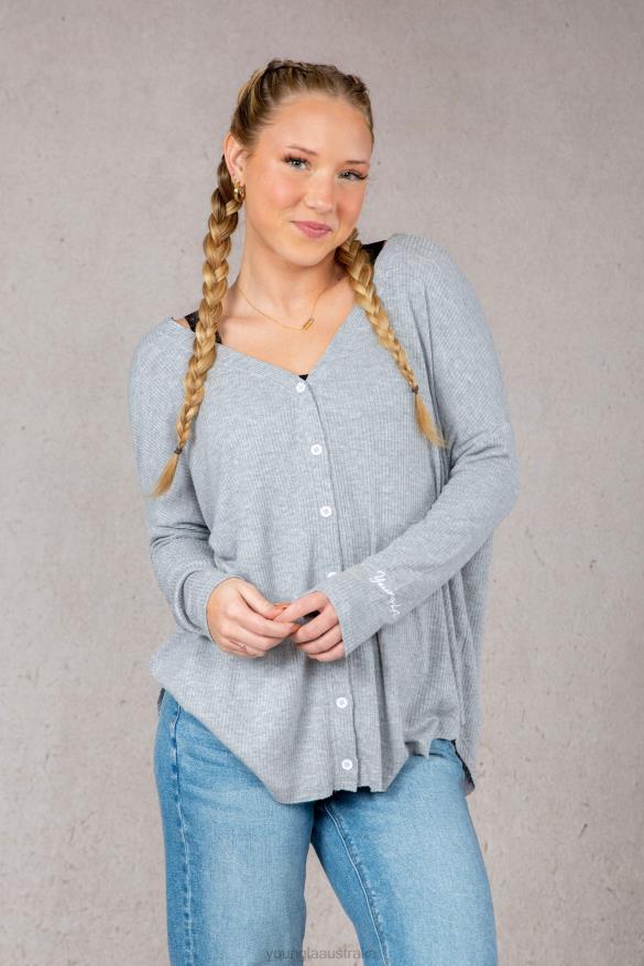 Clothing YoungLA W415 CAFE CARDIGAN Silver Cloud Women 4F2FF1196