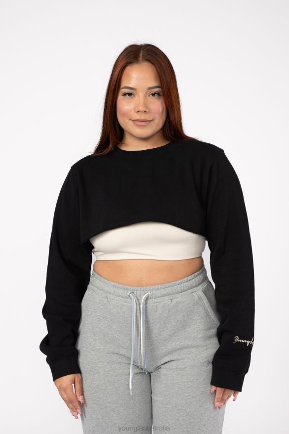 Clothing YoungLA W501 SUPER CROP SWEATER Coal Women 4F2FF1197