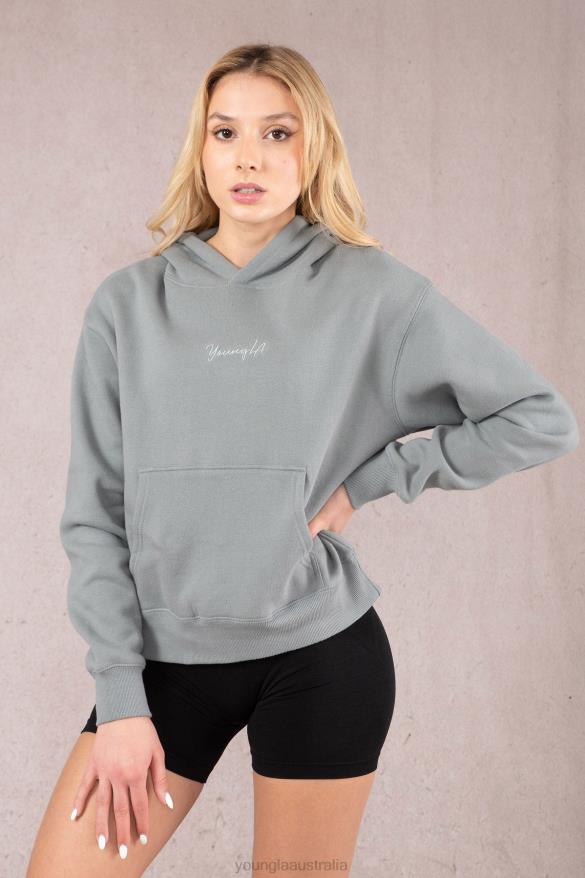 Clothing YoungLA W502 STAPLE HOODIE Slate Women 4F2FF1189
