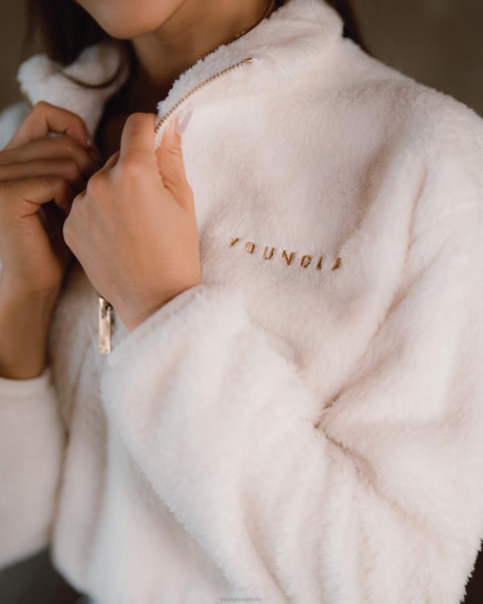 Clothing YoungLA W506 TEDDY FLEECE PULLOVER White Women 4F2FF1202