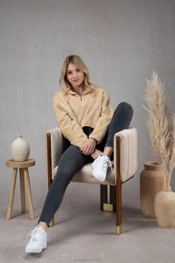 Clothing YoungLA W506 TEDDY FLEECE PULLOVER White Women 4F2FF1202