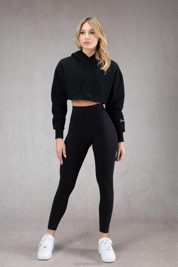 Clothing YoungLA W508 PERFECT CROPPED HOODIE Coal Women 4F2FF1175