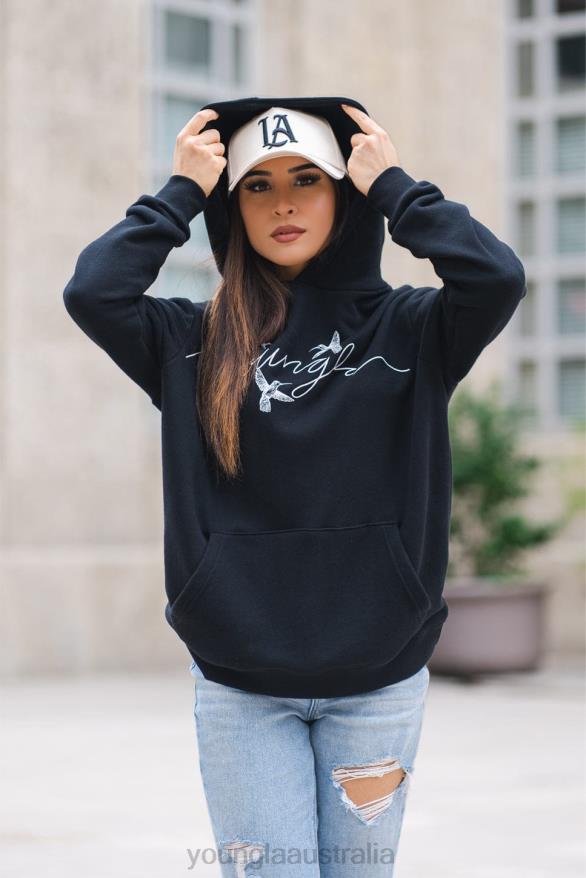 Clothing YoungLA W509 HUMMINGBIRD OVERSIZED HOODIE Coal Women 4F2FF1186