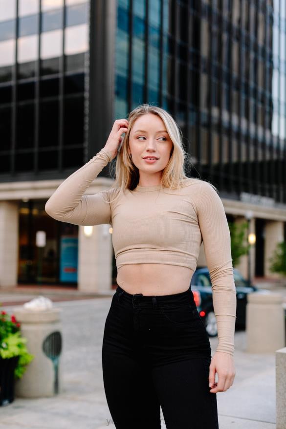 Clothing YoungLA W402 RIBBED LONGSLEEVE Coal Women 4F2FF1066