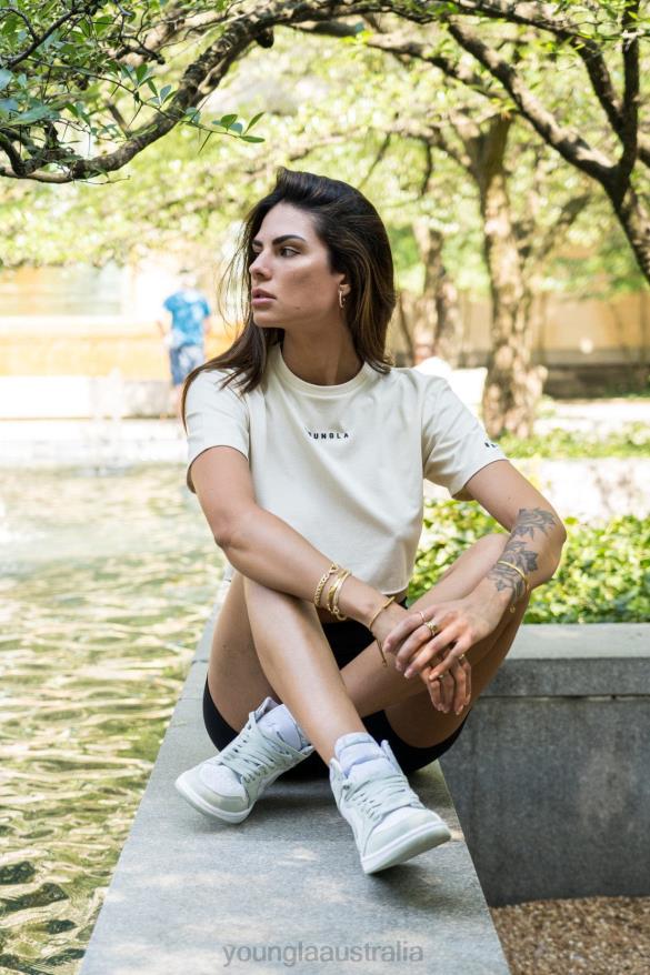 Clothing YoungLA W403 ESTABLISHED CROPPED T-SHIRT Black Women 4F2FF1025