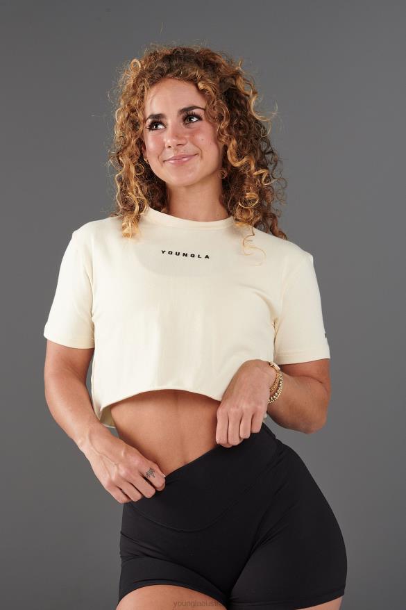 Clothing YoungLA W403 ESTABLISHED CROPPED T-SHIRT Black Women 4F2FF1025