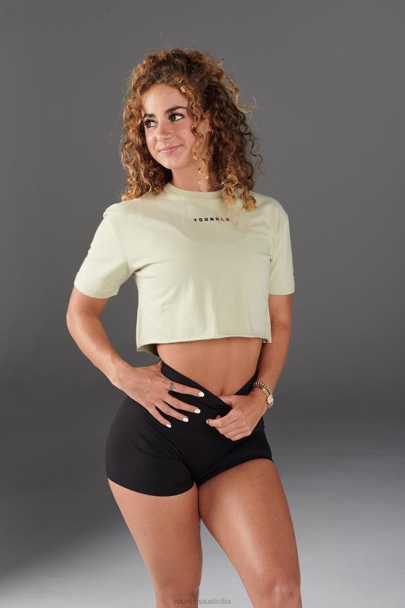 Clothing YoungLA W403 ESTABLISHED CROPPED T-SHIRT Black Women 4F2FF1025