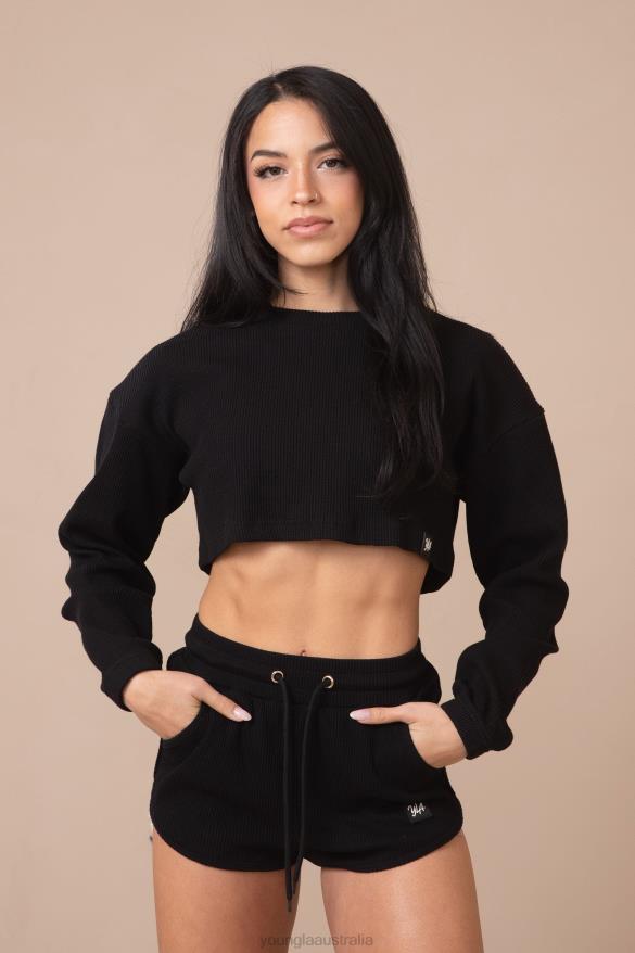 Clothing YoungLA W413 PEACHY CROPPED LONG SLEEVE Ivory Women 4F2FF1071