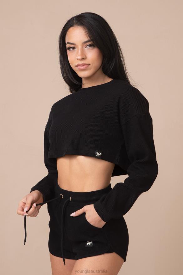 Clothing YoungLA W413 PEACHY CROPPED LONG SLEEVE Ivory Women 4F2FF1071