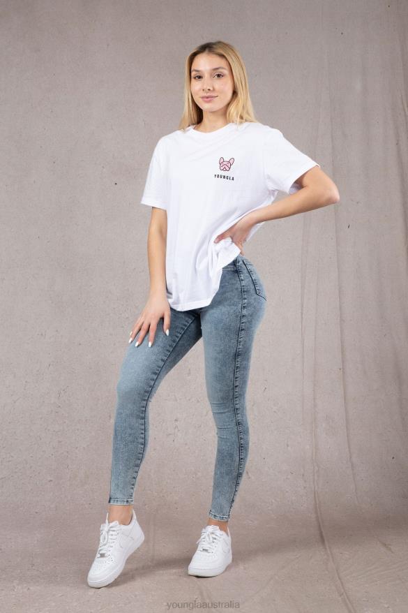 Clothing YoungLA W417 IGGY OVERSIZED TEE White Women 4F2FF1059