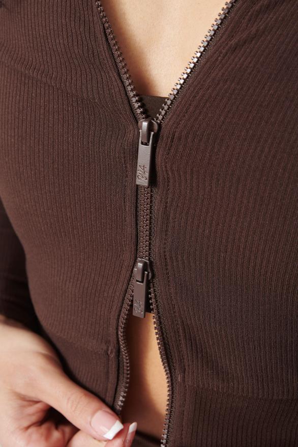 Clothing YoungLA W418 DUAL ZIP LONG SLEEVE Black Women 4F2FF1039