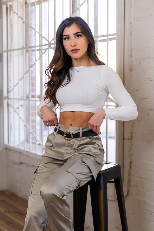 Clothing YoungLA W419 GRACE CROPPED TOP Black Women 4F2FF1046